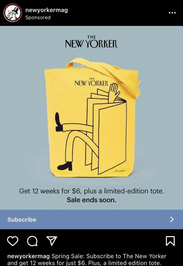 new yorker instagram ad example k6