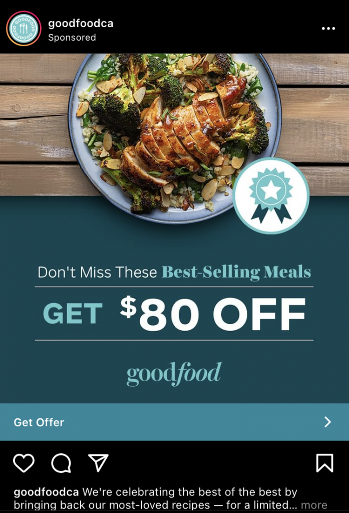 good food instagram ad example k6