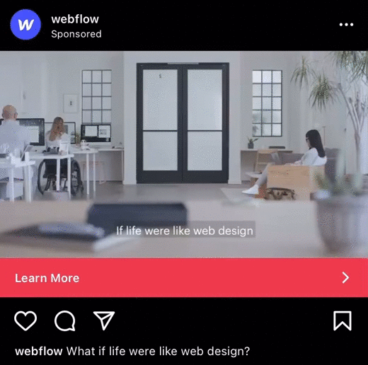 webflow instagram ad example k6